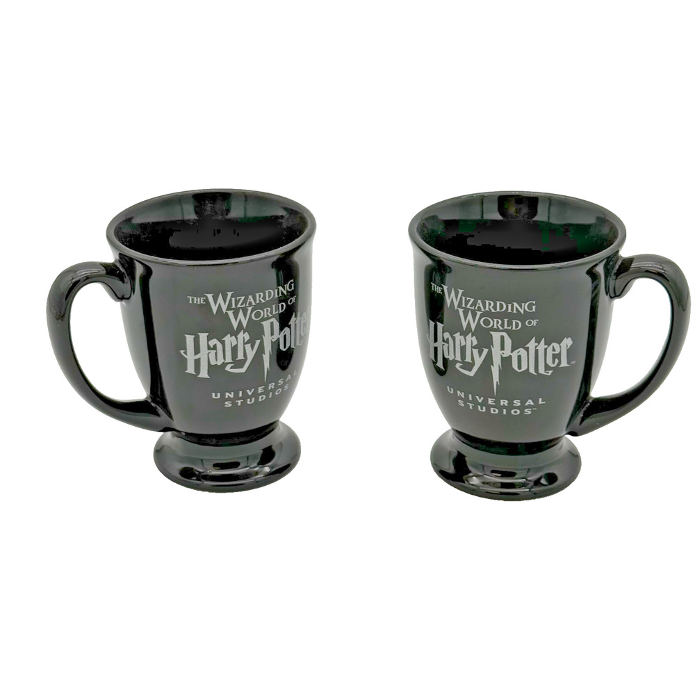 The Wizarding World of Harry Potter Universal Studios Black Irish Mug Set 4" NWT